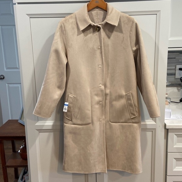 J. McLaughlin Jackets & Blazers - J.McLaughlin NWT Women Quay Reversible Faux Fur Coat Lt_sand-solid Small